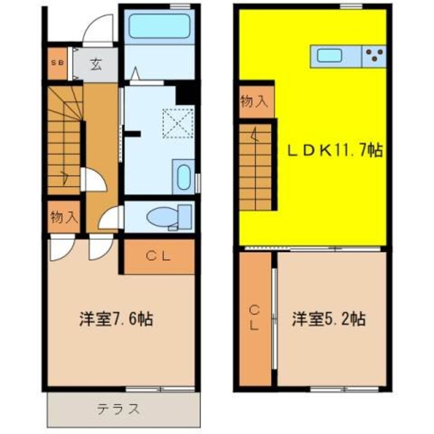 間取図 エクリュ　エスパージュ
