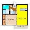 コウジィーコート 1LDKの間取り