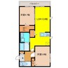 GUCCIフィールドⅡ 2LDKの間取り
