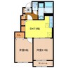 ソレイユⅡ 2DKの間取り