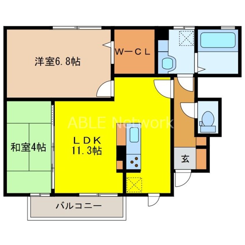 間取図 ドエル古賀弐番館