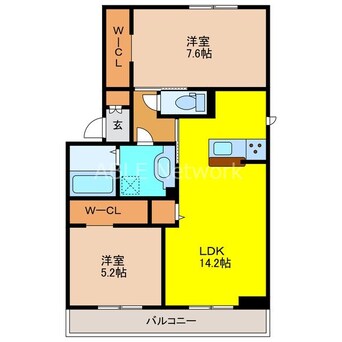 間取図 LUSSO Ⅳ B棟