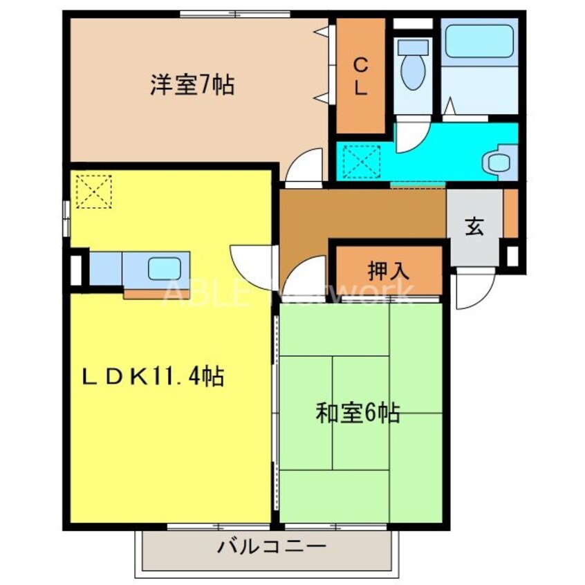 間取図 ヴューコスモA棟