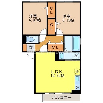 間取図 ロイヤルステージタウン鳥栖 D棟