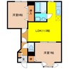 ニュークレストール舞 2LDKの間取り