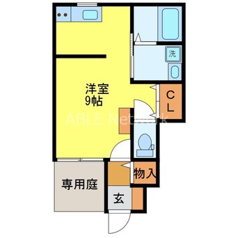 間取図 インターヒルズ鳥栖　B