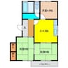 サンヒルズB棟 3DKの間取り