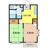 リベルテ白石A棟 2DKの間取り