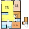 AIZU鳥栖 1LDKの間取り