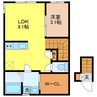 AIZU鳥栖 1LDKの間取り