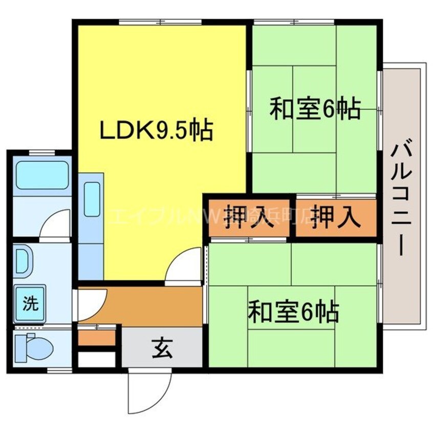 間取図 長崎市電１系統<長崎電気軌道>/宝町駅 徒歩11分 1階 築27年