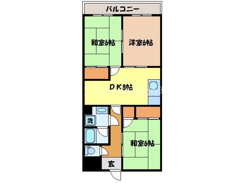 間取図 パティオ古舘Ｂ