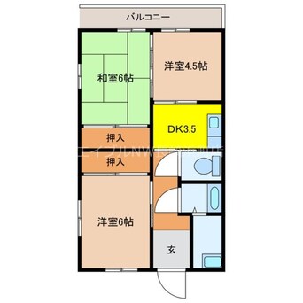 間取図 長崎本線/道ノ尾駅 徒歩32分 1階 築38年