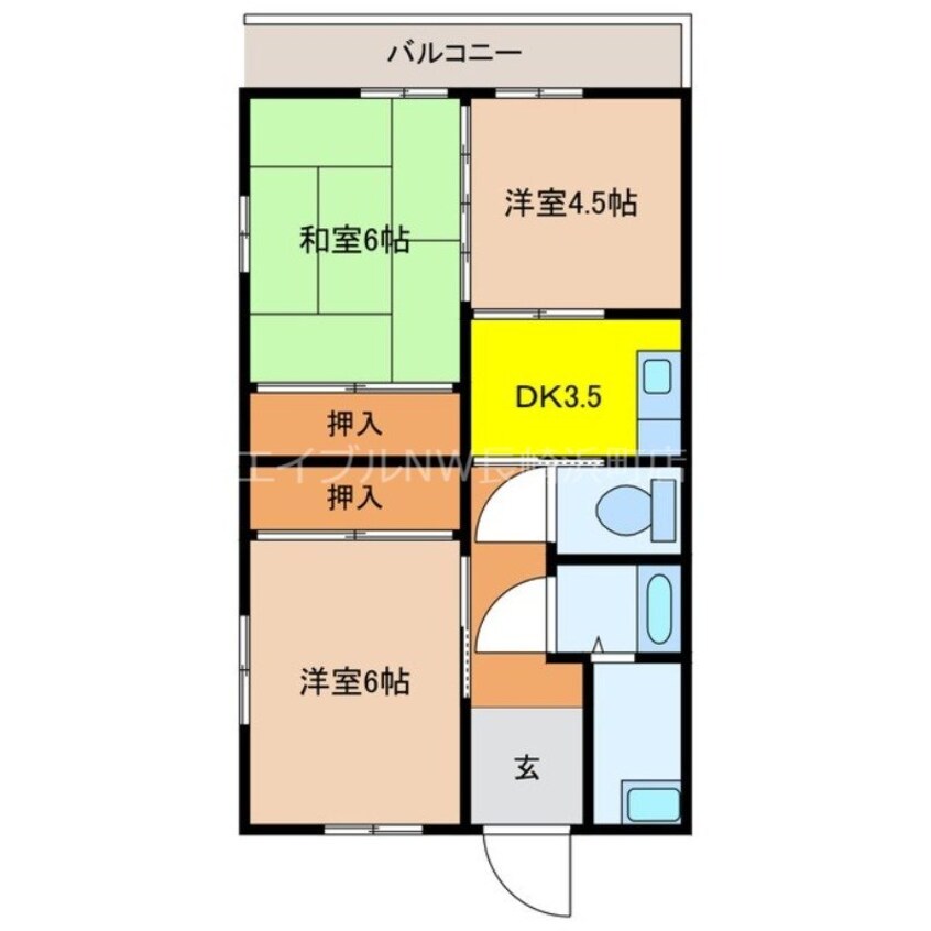 間取図 長崎本線/道ノ尾駅 徒歩32分 1階 築38年