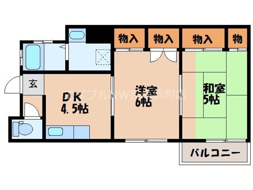 間取図 長崎市電１系統<長崎電気軌道>/宝町駅 徒歩7分 1階 築27年