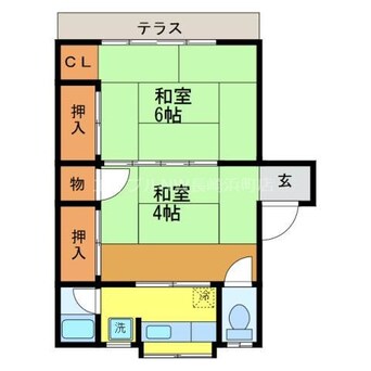 間取図 長崎市電１系統<長崎電気軌道>/赤迫駅 徒歩12分 1階 築53年