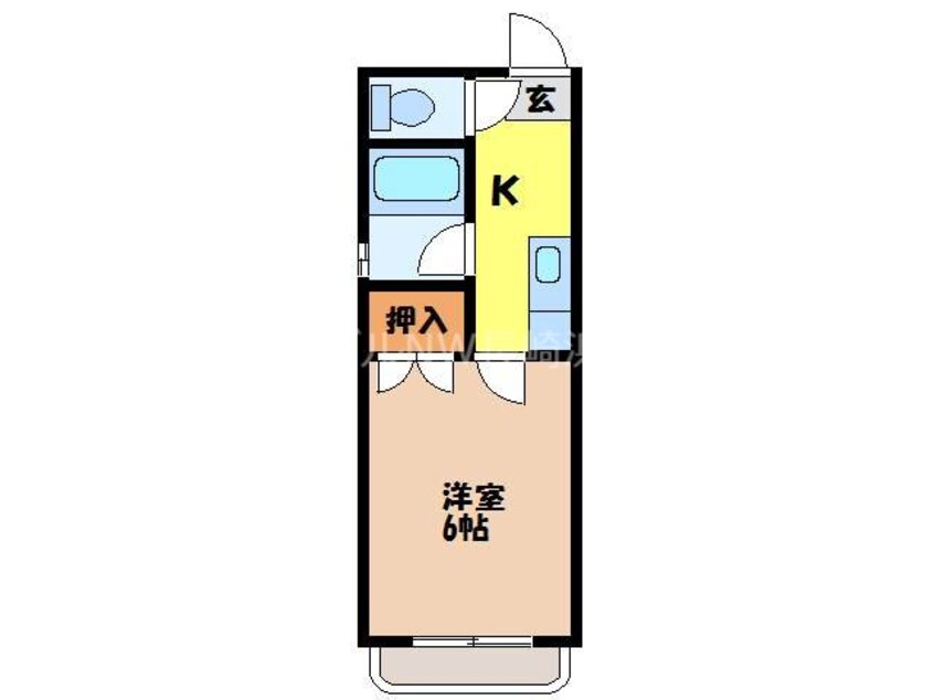 間取図 長崎本線/道ノ尾駅 徒歩11分 1階 築36年