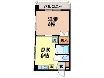 間取図 長崎市電１系統<長崎電気軌道>/若葉町駅 徒歩5分 2階 築36年