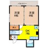 長崎市電１系統<長崎電気軌道>/宝町駅 徒歩3分 3階 築37年 2DKの間取り