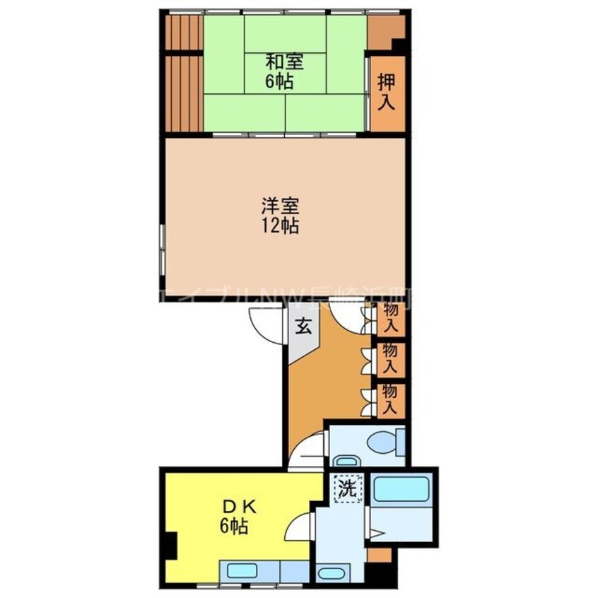 間取図 長崎市電１系統<長崎電気軌道>/住吉駅 徒歩1分 5階 築51年