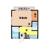 上西山ハイツ 1Kの間取り