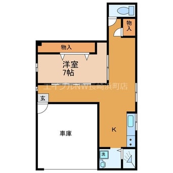 間取図 長崎市電１系統<長崎電気軌道>/五島町駅 徒歩19分 1階 築52年