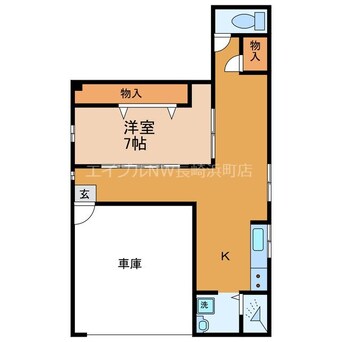 間取図 長崎市電１系統<長崎電気軌道>/五島町駅 徒歩19分 1階 築52年