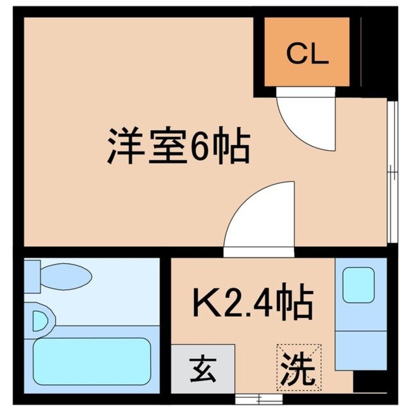 間取図 長崎市電１系統<長崎電気軌道>/赤迫駅 徒歩1分 3階 築48年