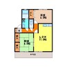 エスポワールくるり 2LDKの間取り