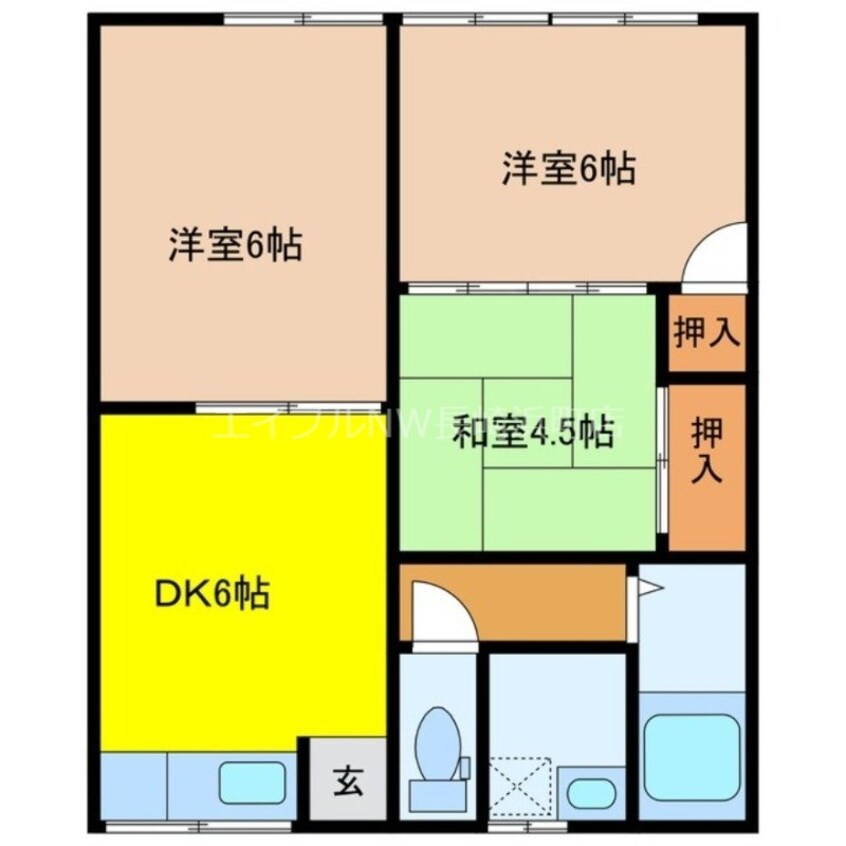 間取図 長崎本線/道ノ尾駅 徒歩27分 1階 築41年