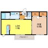 フォーレスS D棟 1LDKの間取り