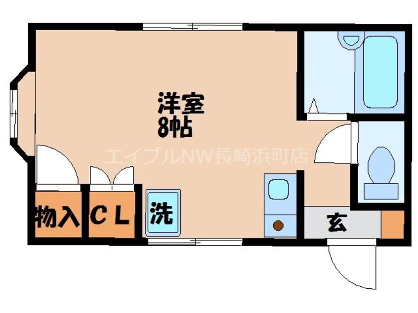 間取図 長崎市電１系統<長崎電気軌道>/茂里町駅 徒歩11分 2階 築35年