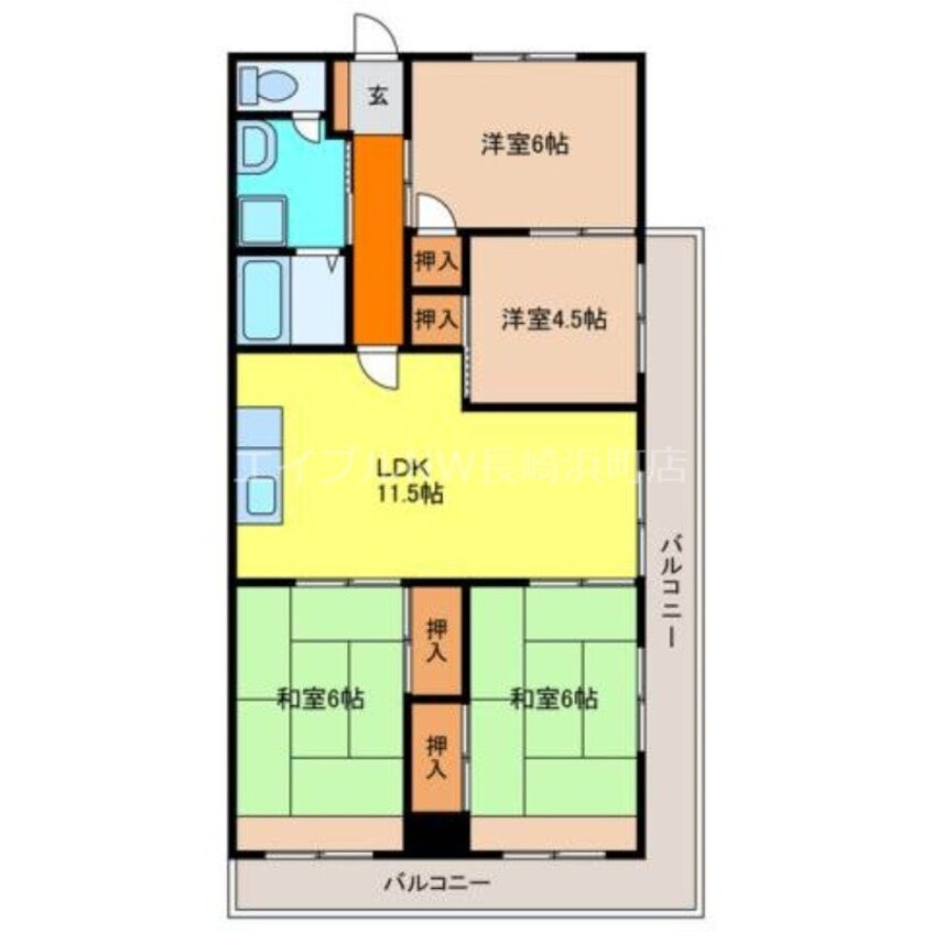 間取図 長崎本線/道ノ尾駅 徒歩14分 2階 築36年