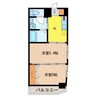 スカイコート西山 2Kの間取り