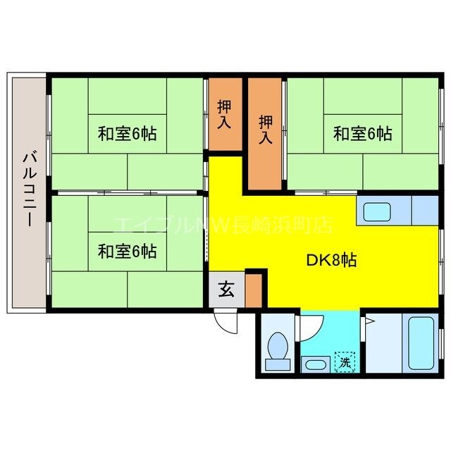 間取り図 長崎本線/長与駅 徒歩40分 5階 築46年