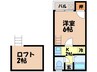 クィーンパレス坂本 1Kの間取り