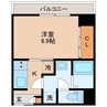 シャムロック城山 1Kの間取り