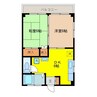 サンパレス三原 2DKの間取り
