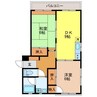 サンヒルズ西山 2DKの間取り