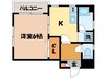 カリーナクアトロピアニ 1Kの間取り