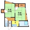 長崎本線/高田駅 徒歩36分 2階 築54年 2Kの間取り
