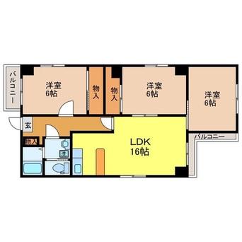 間取図 長崎市電３系統<長崎電気軌道>/桜町駅 徒歩4分 1階 築38年
