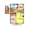 プルニエB棟 2LDKの間取り