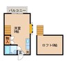 クィーンパレス赤迫 1Rの間取り