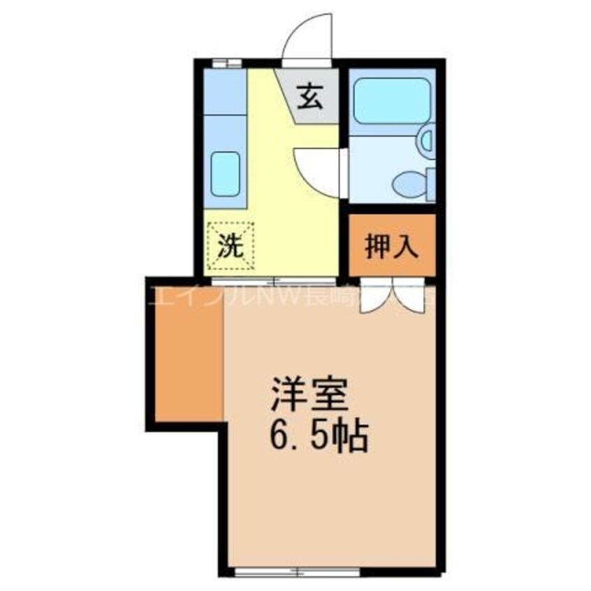 間取図 長崎市電１系統<長崎電気軌道>/若葉町駅 徒歩6分 1階 築40年