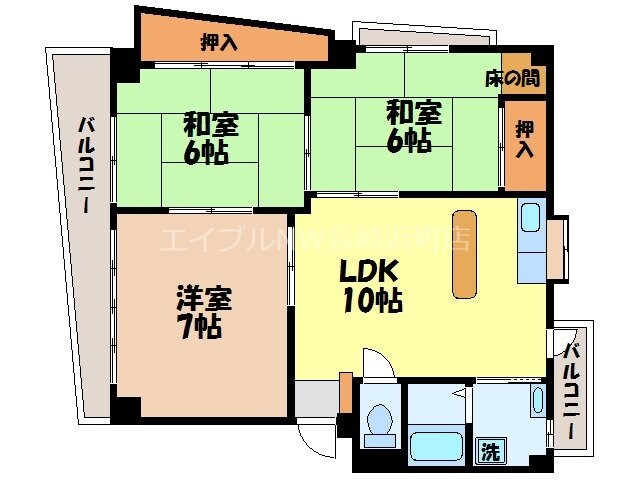 間取り図 本原田川ハイツ