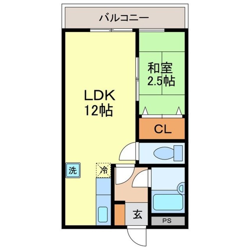 間取図 長崎市電１系統<長崎電気軌道>/昭和町通駅 徒歩3分 4階 築39年