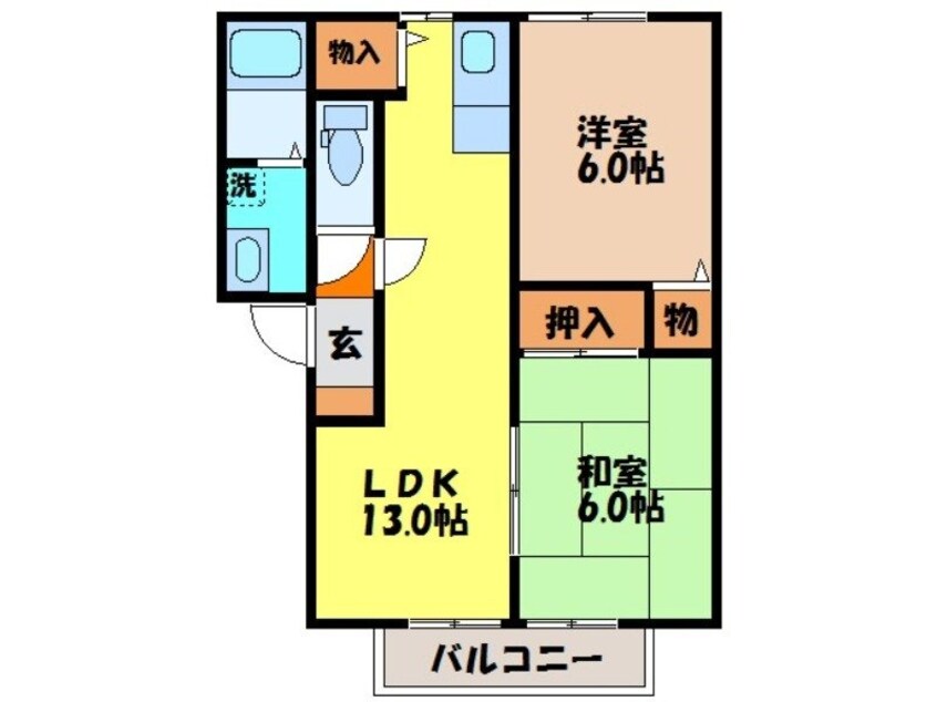 間取図 長崎本線/長与駅 徒歩16分 2階 築25年