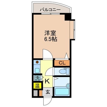 間取図 長崎市電１系統<長崎電気軌道>/岩屋橋駅 徒歩4分 6階 築34年