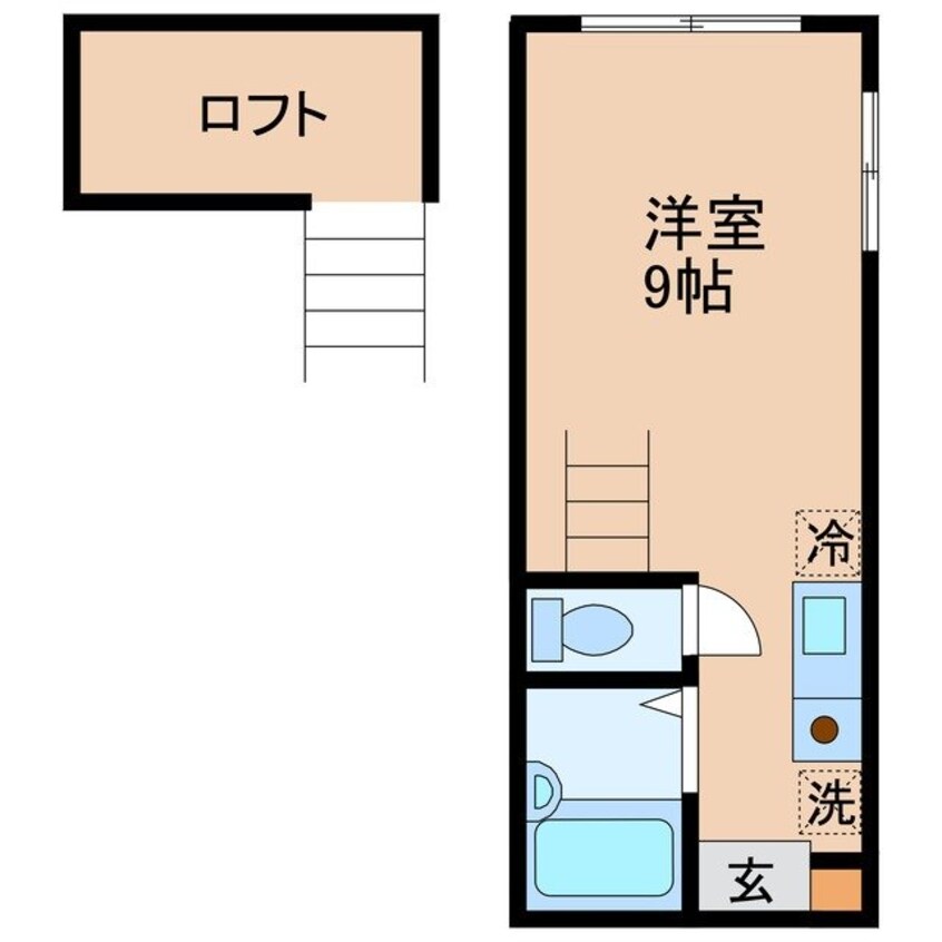 間取図 長崎市電１系統<長崎電気軌道>/岩屋橋駅 徒歩10分 3階 築35年